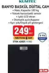 KUMTEL BANYO BASKÜL DİJİTAL CAM
